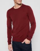 7 For All Mankind Men's Cashmere Crewneck Sweater In Burgundy