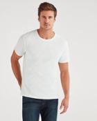 7 For All Mankind Men's Brooklyn Signature Slub Crew Tee In White