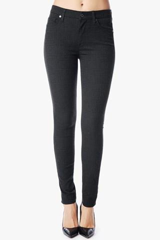 7 For All Mankind The High Waist Skinny W/contour Waistband In Glen Plaid