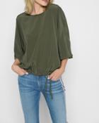 7 For All Mankind Women's Drawstring Oversize Tee In Dark Cactus