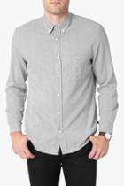 7 For All Mankind Long Sleeve Oxford In Grey Jaquard
