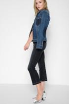 7 For All Mankind The Cropped Boot With Front Released Pockets In Authentic Black