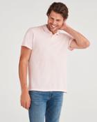 7 For All Mankind Men's Emblem 2 Button Polo In Pigment Pink