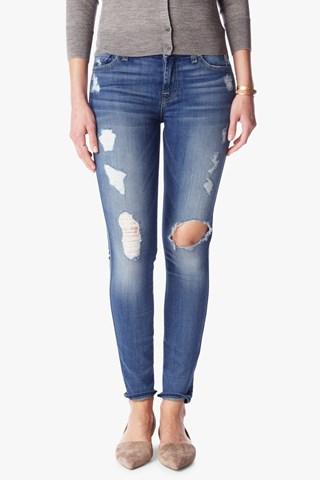 7 For All Mankind The Skinny With Destroy In Stretch Blue Orchid