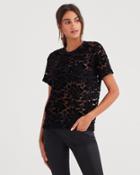 7 For All Mankind Easy Lace Top In Black