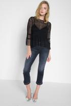 7 For All Mankind All Over Smocked Top In Black