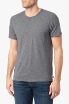 7 For All Mankind Short Sleeve Raw Pocket Crew In Heather Grey