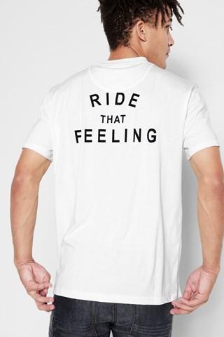 7 For All Mankind Short Sleeve Ride That Feeling Tee In White