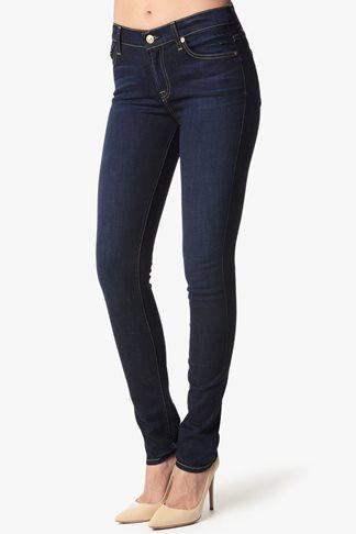 7 For All Mankind Slim Illusion Mid Rise Roxanne Original Skinny In Classic Dark Blue