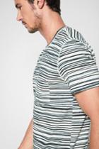 7 For All Mankind Short Sleeve Abstract Stripe Tee In Navy Stripe