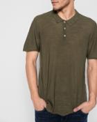 7 For All Mankind Men's Short Sleeve Sweater Polo In Army