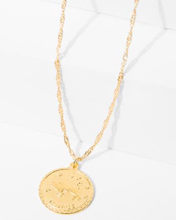 7 For All Mankind Cam Taurus Necklace In Gold