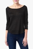 7 For All Mankind Cowl Back Top In Black