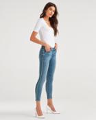 7 For All Mankind Women's The Ankle Skinny With Neon Piping In Muse