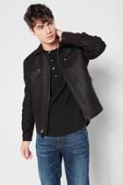 7 For All Mankind Leather Biker Jacket In Black Coffee