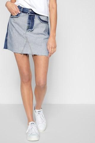 7 For All Mankind A Line Mini Skirt In Inside Out