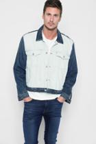 7 For All Mankind Inside Out Trucker Jacket In Vintage Blue