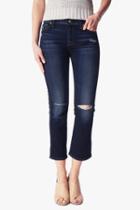 7 For All Mankind Cropped Boot With Holes In Mykonos Dark Indigo