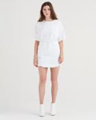 7 For All Mankind Mini Skirt With Scallop Hem And Destroy In White Fashion
