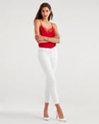 7 For All Mankind Women's The Skinny Crop In Slim Illusion White