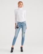 7 For All Mankind Ankle Skinny With Magic Eye Appliques In Sanded Light