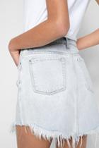 7 For All Mankind Scallop Frayed Hem Skirt In Desert Sun Bleached