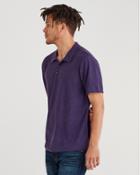 7 For All Mankind Short Sleeve Sweater Polo In Faded Violet