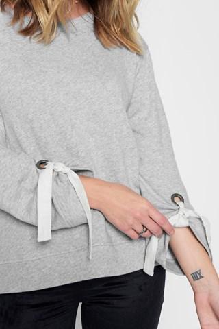 7 For All Mankind Grommet Sweatshirt In Heather Grey