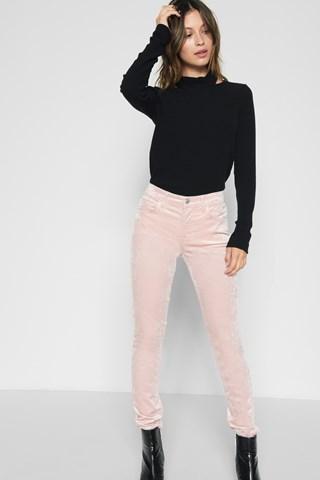 7 For All Mankind Velvet Ankle Skinny In Blush