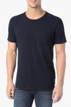 7 For All Mankind Short Sleeve Raw Pocket Crew In Navy