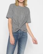 7 For All Mankind Women's Knotted Front Tee In Heather Grey