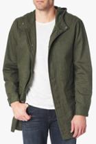7 For All Mankind Hooded Parka Jacket In Olive