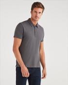 7 For All Mankind Men's Short Sleeve Polo In Charcoal