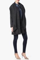 7 For All Mankind Shawl Collar Coat In Dark Charcoal