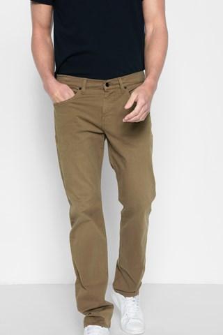 7 For All Mankind Total Twill The Straight With Clean Pocket In Rich Khaki