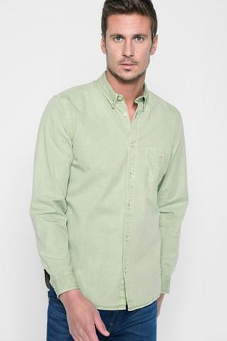 7 For All Mankind Long Sleeve Stone Washed Shirt In Agave