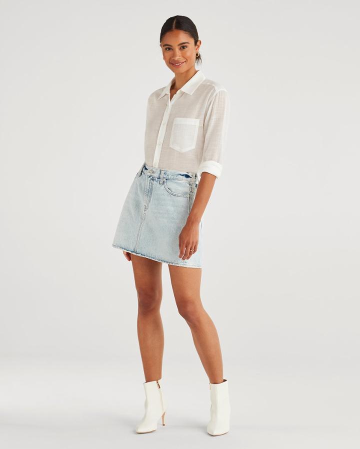 7 For All Mankind Women's Mini Skirt In Cloud