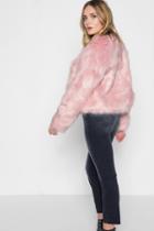 7 For All Mankind Faux Fur Coat In Pink