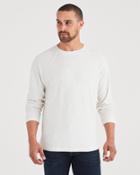 7 For All Mankind Long Sleeve Double Knit Raglan Tee In Winter White