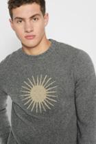 7 For All Mankind Intarsia Sun Sweater In Heather Grey