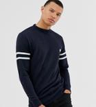 Le Breve Tall Lightweight Knitted Sweater With Arm Stripe
