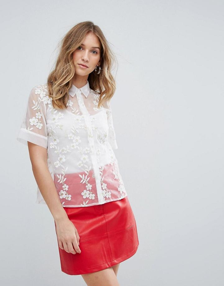 Traffic People Embroidered Shirt - Gold