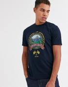 Asos Design T-shirt With City Print-navy