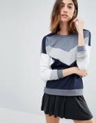 Vero Moda Color Block Sweatshirt - Navy