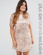 Truly You All Over Embellished Cap Sleeve Dress - Gold
