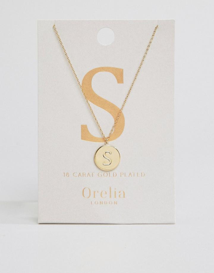 Orelia Gold Plated Necklace With Initial S - Gold