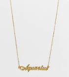 Asos Design 14k Gold Plated Necklace With Aquarius Pendant