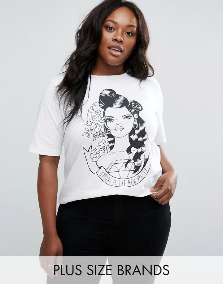 Pink Clove Strong Is The New Pretty Tee - White