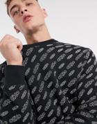 Calvin Klein Jeans 50 Limited Edition All Over Print Relaxed Sweatshirt In Black