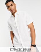 Asos Design Regular Smart Linen Shirt In White